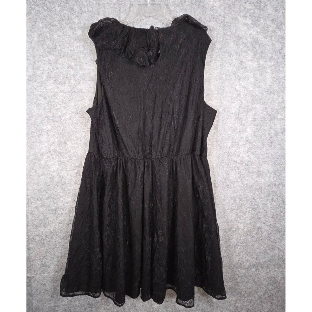 ASOS Women's Sleeveless Fit & Flare Dress V Neck Knee Length Black Size 16 - Picture 6 of 8